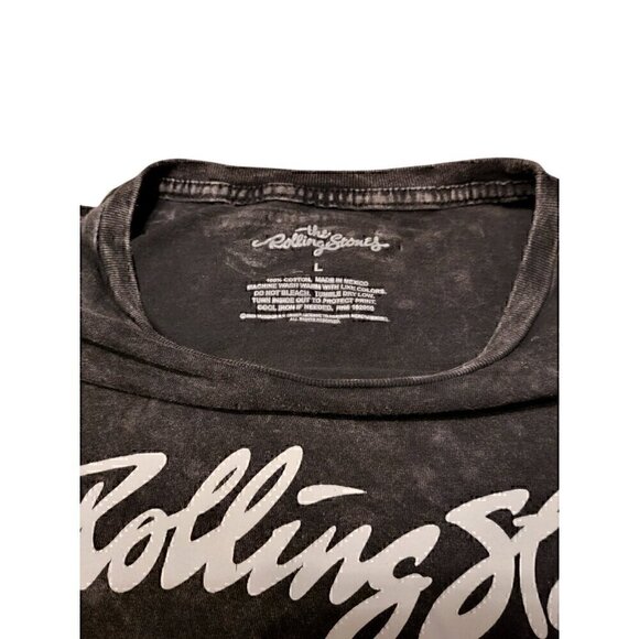 The Rolling Stones Women's T-shirt Adult Black Acid Wash Size Large - Picture 4 of 6